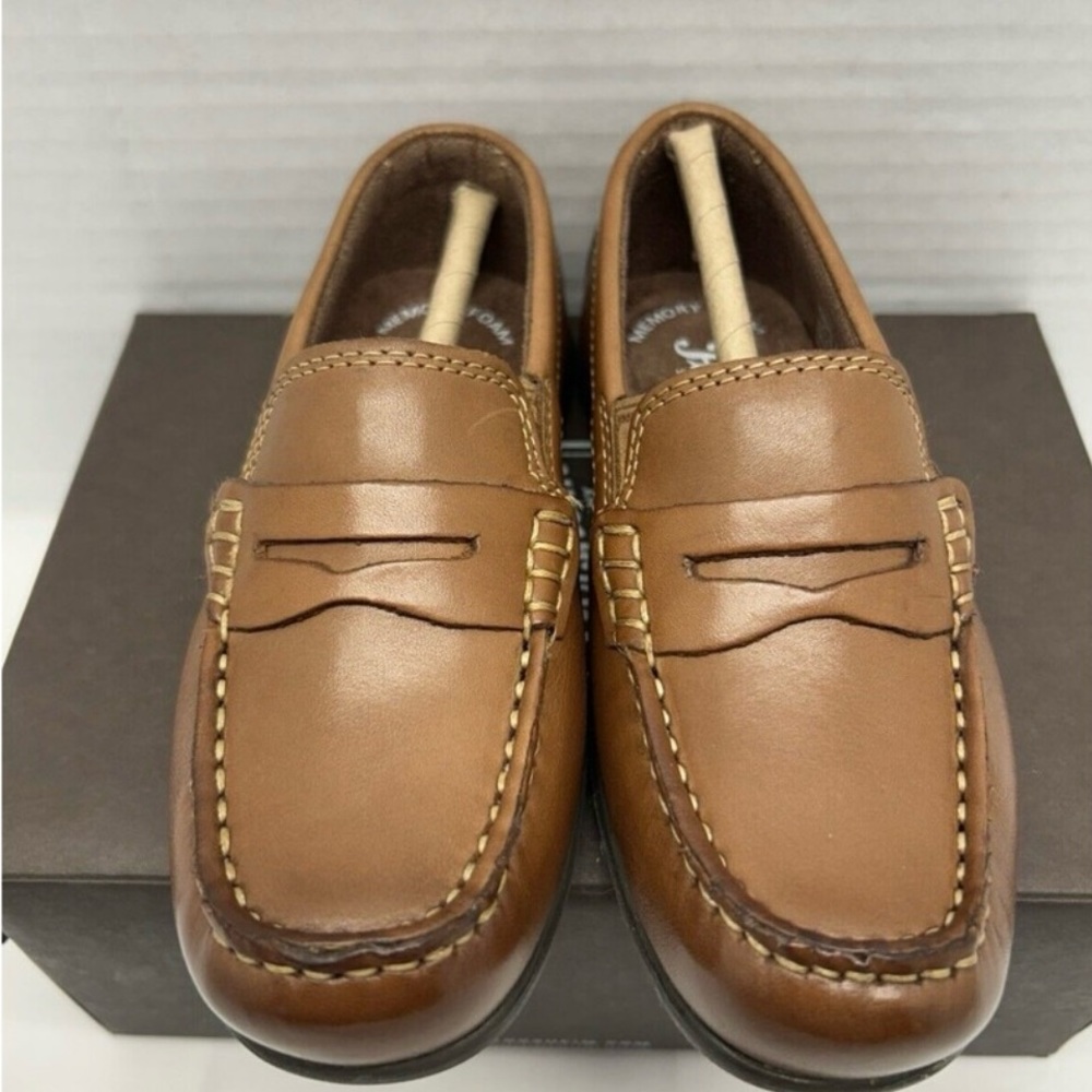 Florsheim Leather Jasper Driver Penny Loafers Saddle Tan Boys Size 11 New in Box
